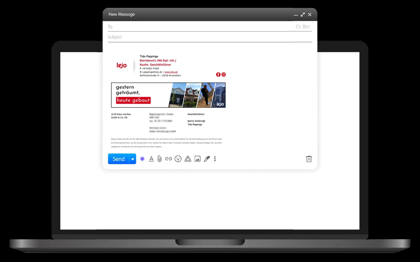 Lejo Haus und Bau GmbH & Co. KG: E-Mail-Signatur