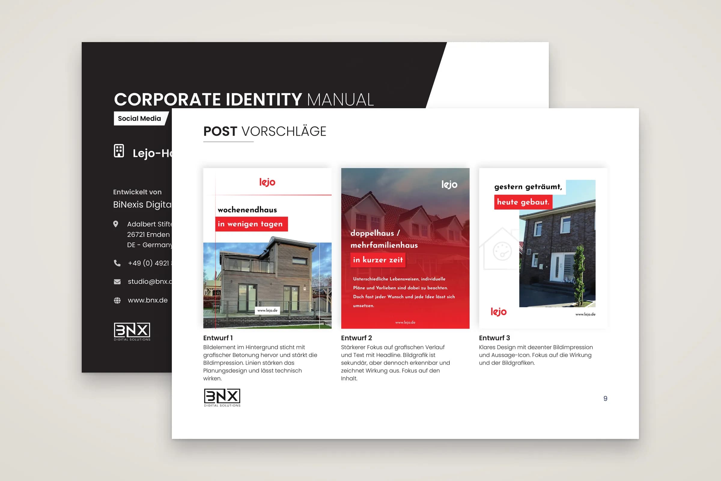 Lejo Haus und Bau GmbH & Co. KG: CI-Manual für Social Media