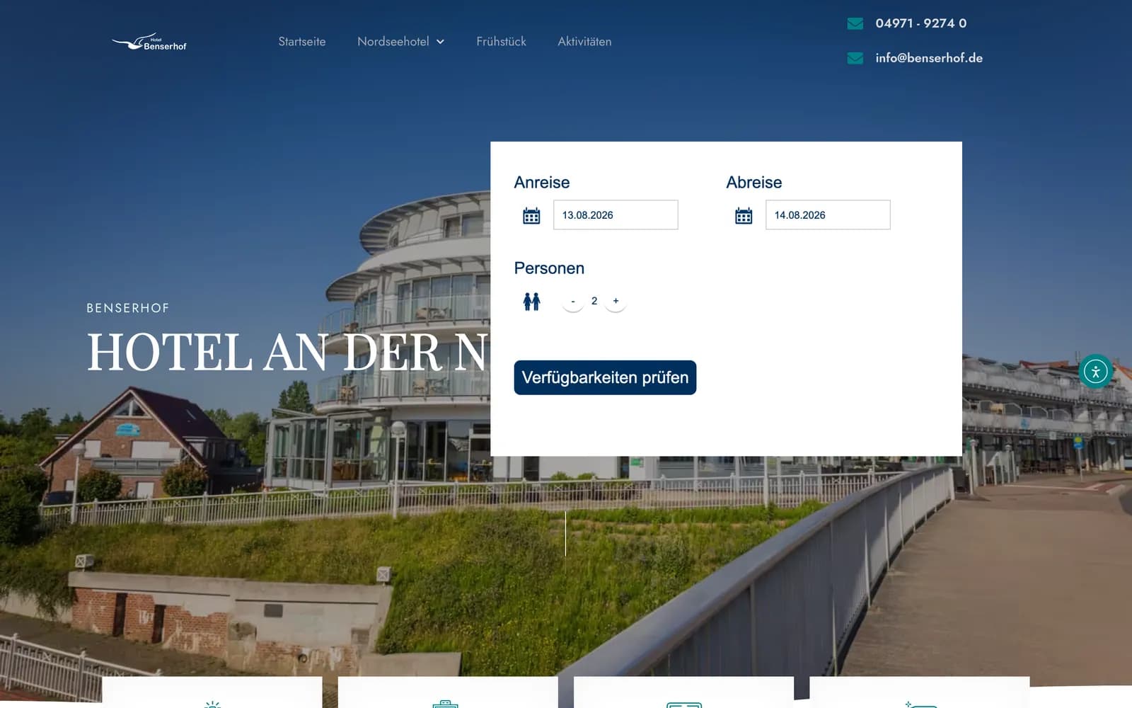 Nordseehotel Benser Hof: Website, Fotografie und Print für ein Hotel, dazu Microsoft 365 und IT-Betreuung